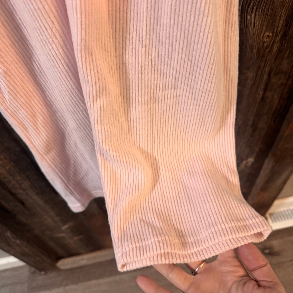 Sage & Sky Ribbed Lounge Onesie Blush Pink Slouchy Jumpsuit XS Soft - Picture 6 of 6